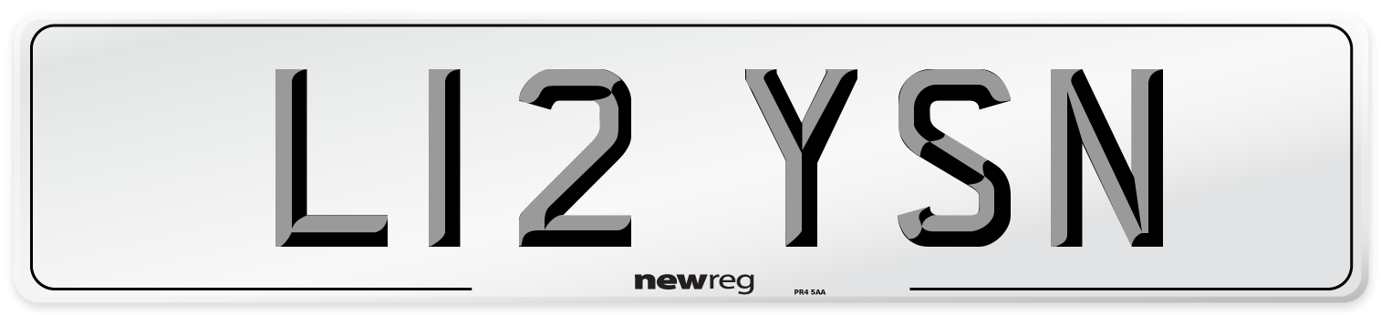 L12 YSN Number Plate from New Reg